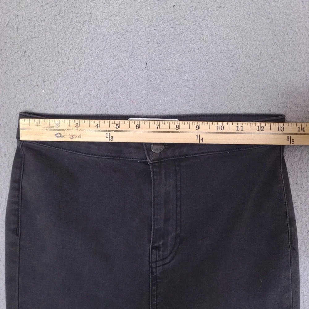 Free People Jeans Womens 26 Gray Charcoal Bell Bottoms Super Flare Denim Stretch